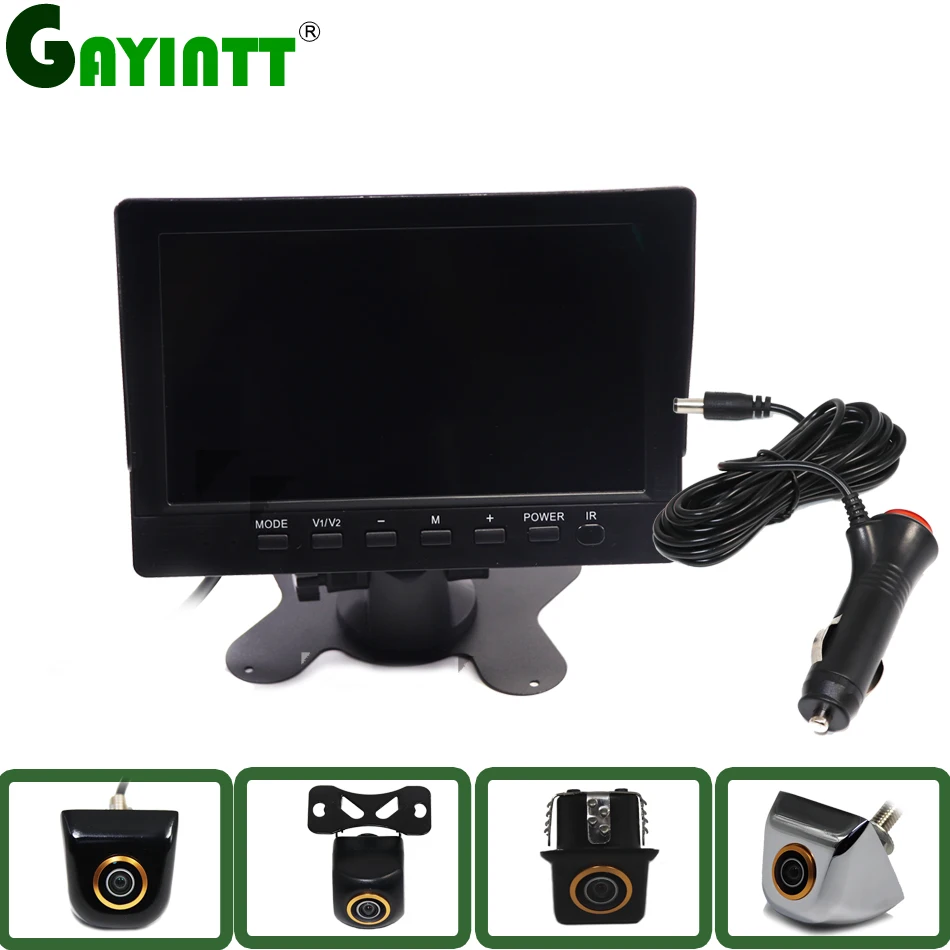 GAYINTT 1080P RCA AHD 7 بوصة مراقبة المركبات شاحنة ضوء النجوم للرؤية الليلية كاميرا IPS شاشة مع ولاعة السجائر لسيارة الحافلة