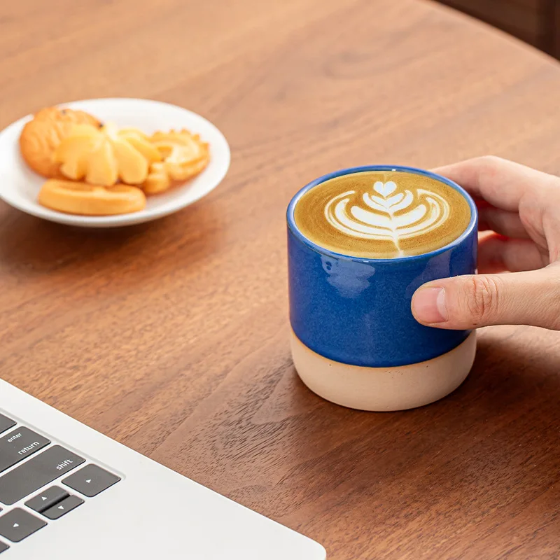 Middle Eastern Retro Ceramic Kiln Turned Coffee Cup La Hua Tea Cup Breakfast Concentrate Cup