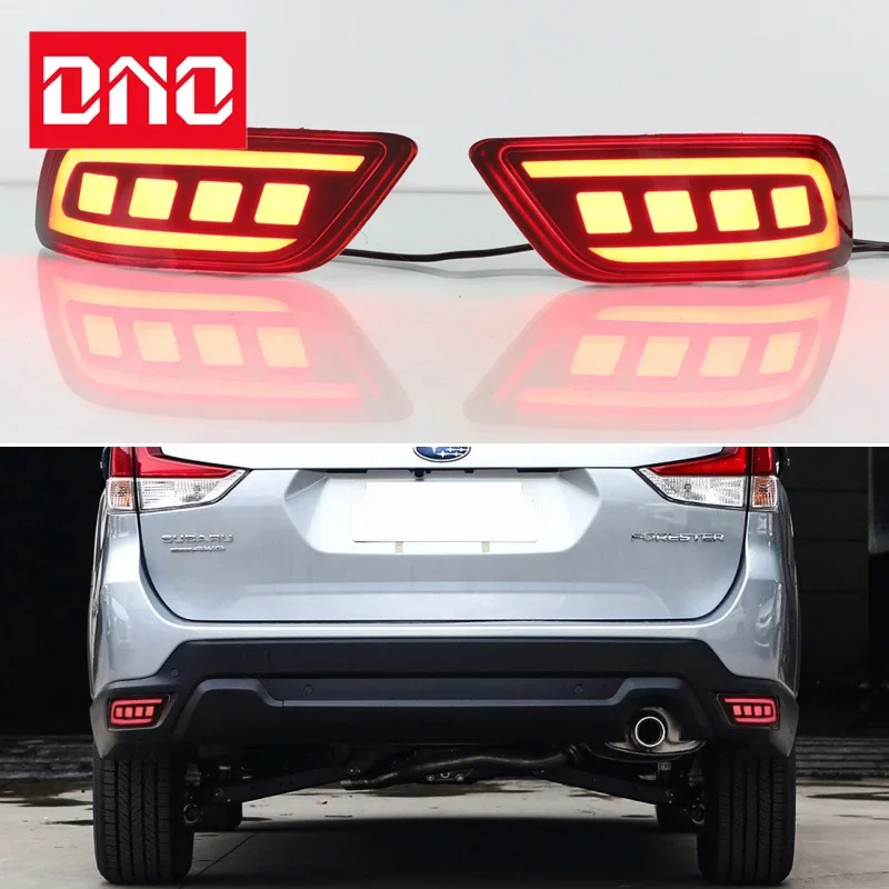 Car LED Rear Bumper Lamps For Subaru Forester 2019 - 2023 Brake Light Turn Signal Backup Reflector Lamp Taillights Fog lamps