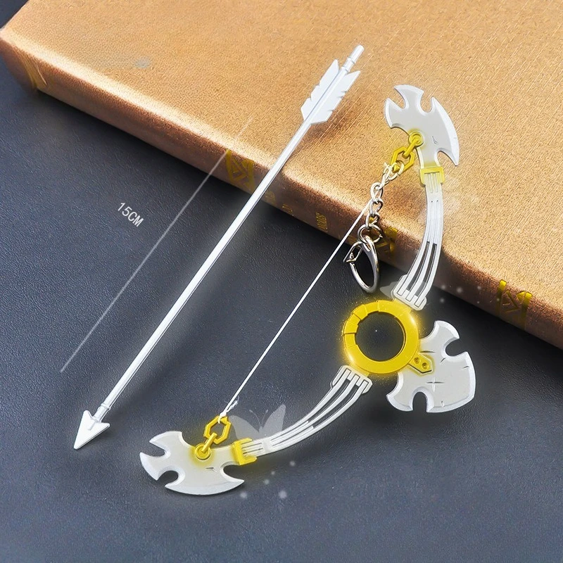 15cm/5.91in Zeldaa Game Peripheral Link Master Sword Beast God Bow Arrow Model Student Toy Keychain Ornaments Collection Desktop