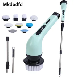 Nuova spazzola per la pulizia elettrica 9 in 1 Electric Spin Clean Scrubber strumenti per la pulizia elettrica salone cucina bagno Gadget per la pulizia