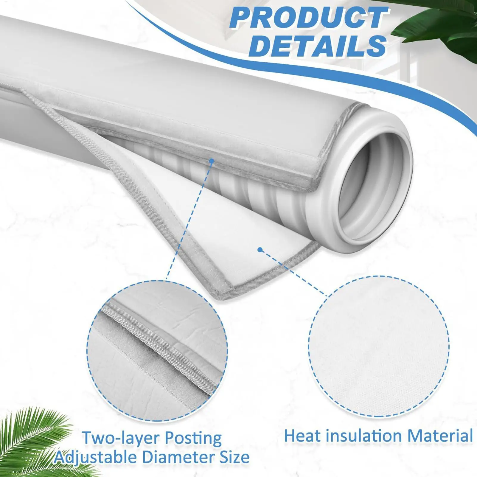 AC Hose Insulation Sleeve Thermal Pipe Sleeve Portable Air Conditioner Hose Cover for 5 & 5.9inch Diameter Home Garage Basement