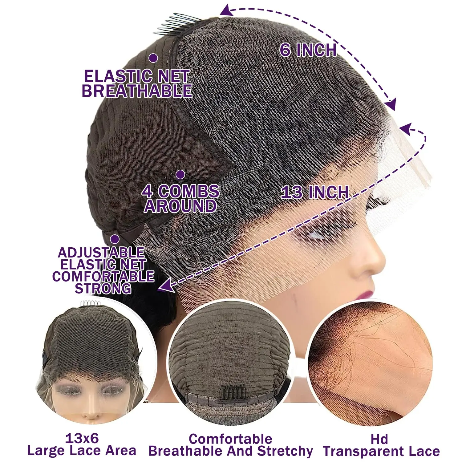 42 بوصة 13X6 موجة عميقة الدانتيل الجبهة الباروكات شعر الإنسان 200 الكثافة شعر بشري مجعد شعر مستعار HD الدانتيل الباروكات الأمامية قبل قطعها للنساء #3