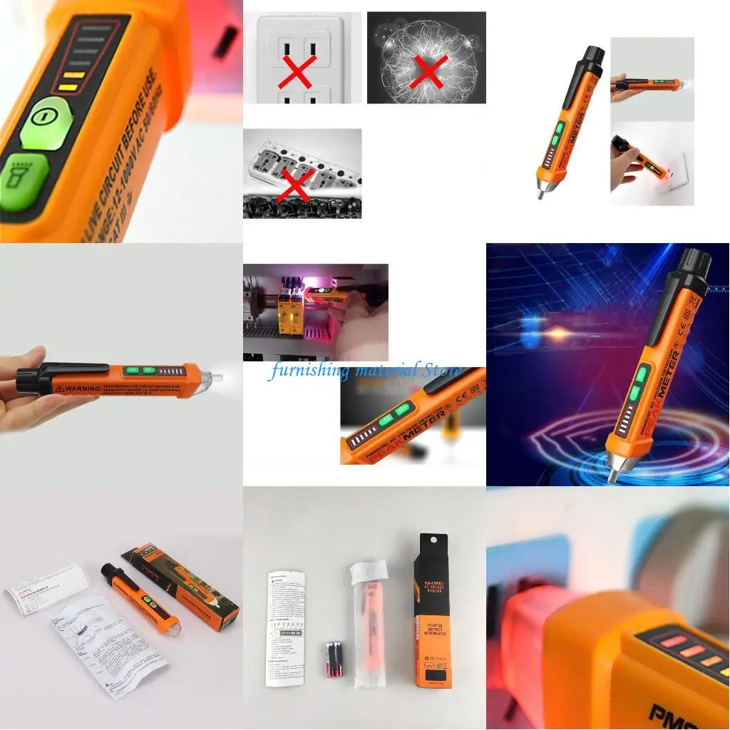 

Y5GD AC12-1000V Tester Live-Wire Detector with Buzzer Audible- Visual Alarm