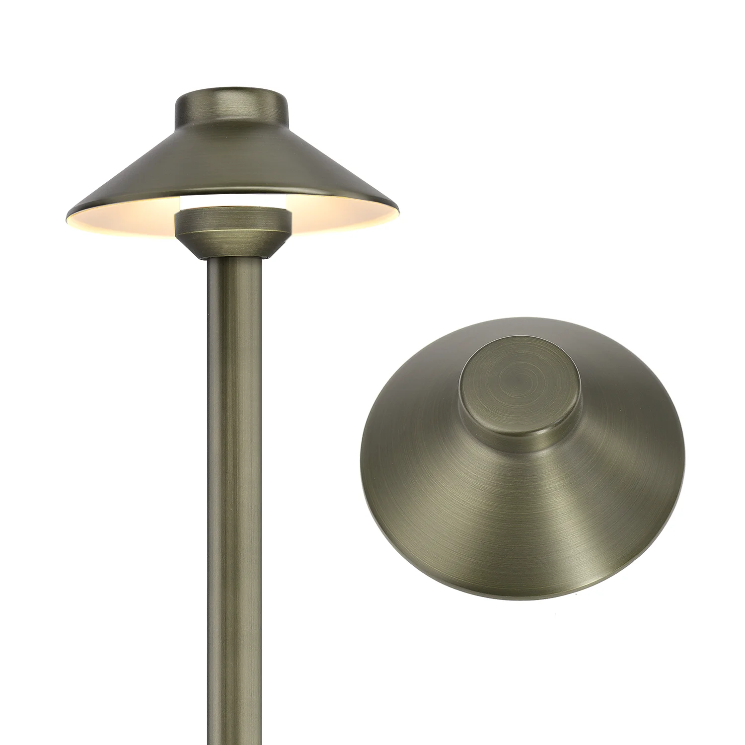 USA Warehouse LT2401 IP65 Waterproof Antique Bronze Solid Brass G4 China Hat Path Light Area Pathway Garden Lights