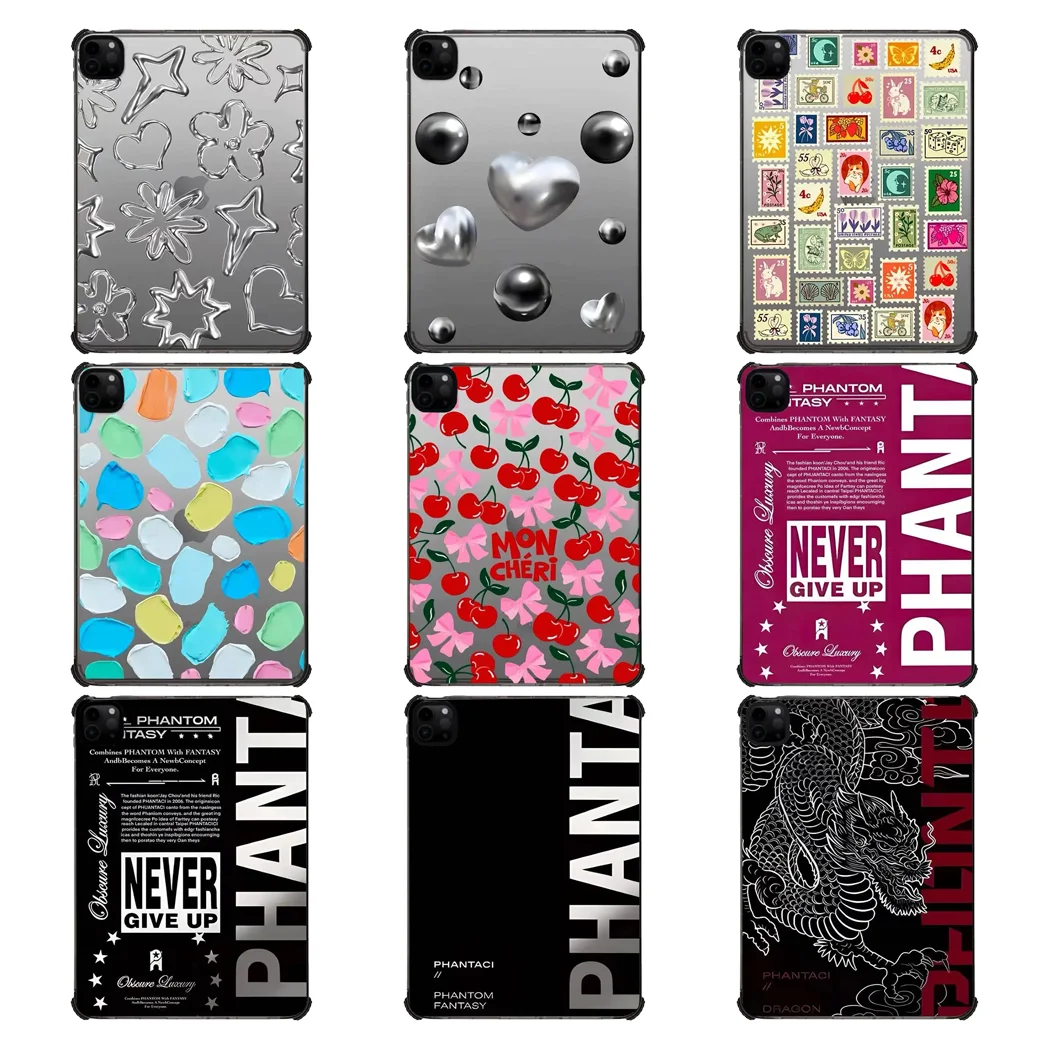 

Silver Star Heart Acrylic IPad Case for 10.9inch IPad Air 4 5 6 7 11inch 12.9inch IPad Pro 2020 ~ 2025 Protective Back Cove