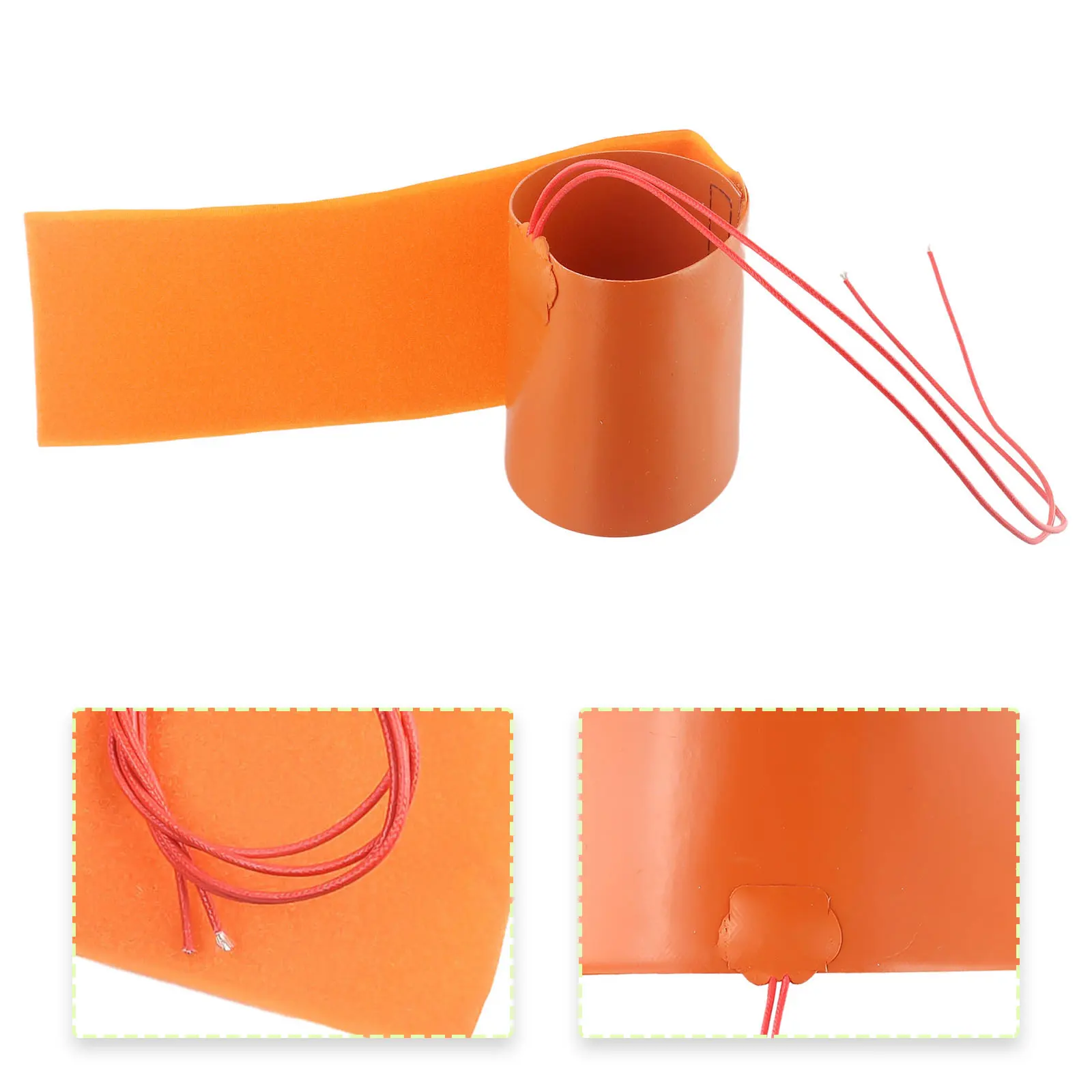 

Silicone Bottle Heater Flexible Heating Pad Mat 12V 240W Element Orange 10x30cm High Quality Brand New Hot Sale