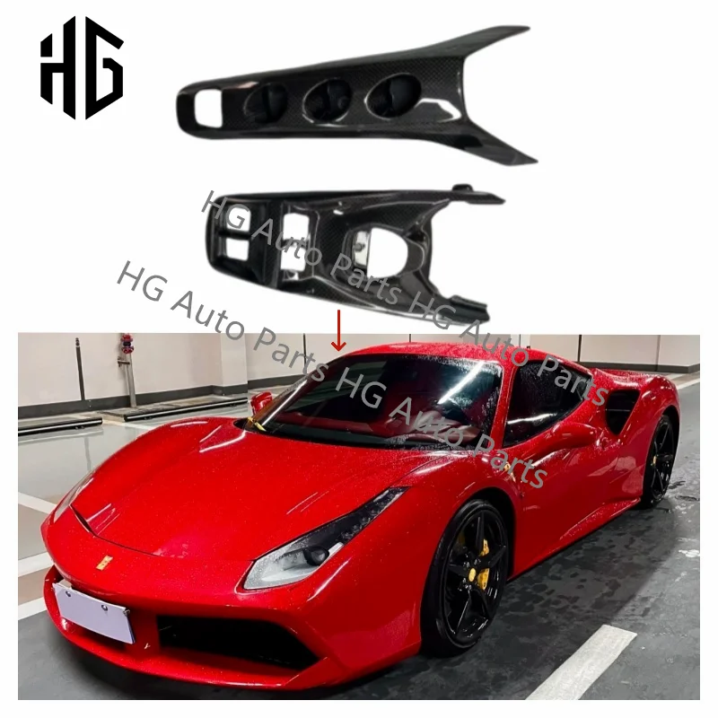 건식 탄소 섬유 OEM 스타일 자동차 중앙 제어 단추 커버, 페라리 488 GTB 스파이더 LHR 중앙 콘트로 인테리어 액세서리