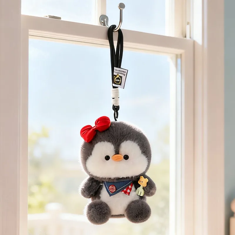 Penguin Family Series Plush Keychain 15cm Faux Mink Fur Cute Pendant Scented Stuffed Animal Bag Charm Removable Outfit for Girls view 5