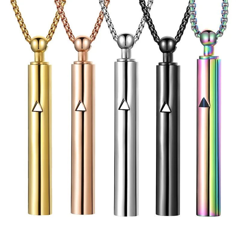 Pendentifs de méditation et de pleine conscience 528 Hz, sifflet en acier inoxydable, collier régulateur de respiration, exercices de yoga pour soulager l'anxiété