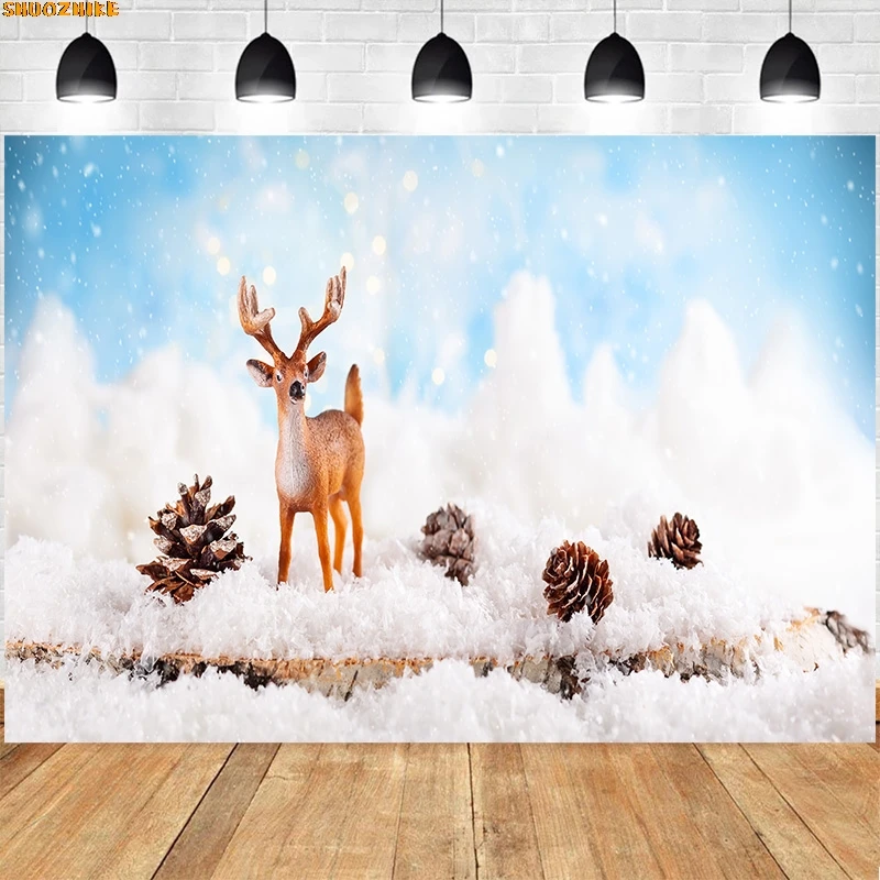 

Christmas Day New Year Photography Backdrops Fireplace Xmas Trees Gifts Snow Winter Holiday Party Deco Photo Background XU-05