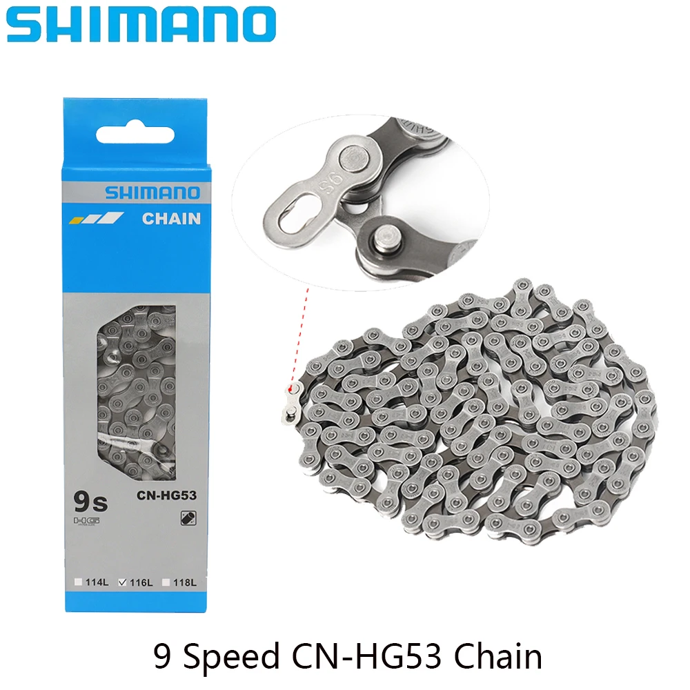 SHIMANO 9 Speed Sunshine 11-25/28/32/36/40/42/46/50T Silver/Black Cassette CN-HG53 Chain For MTB Bike Original Parts