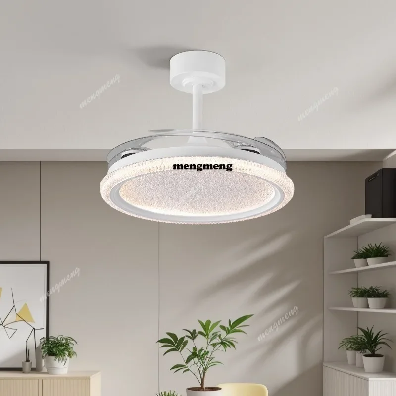M138Full spectrum home ceiling fan light living room bedroom remote control invisible fan lamp dining room fan light