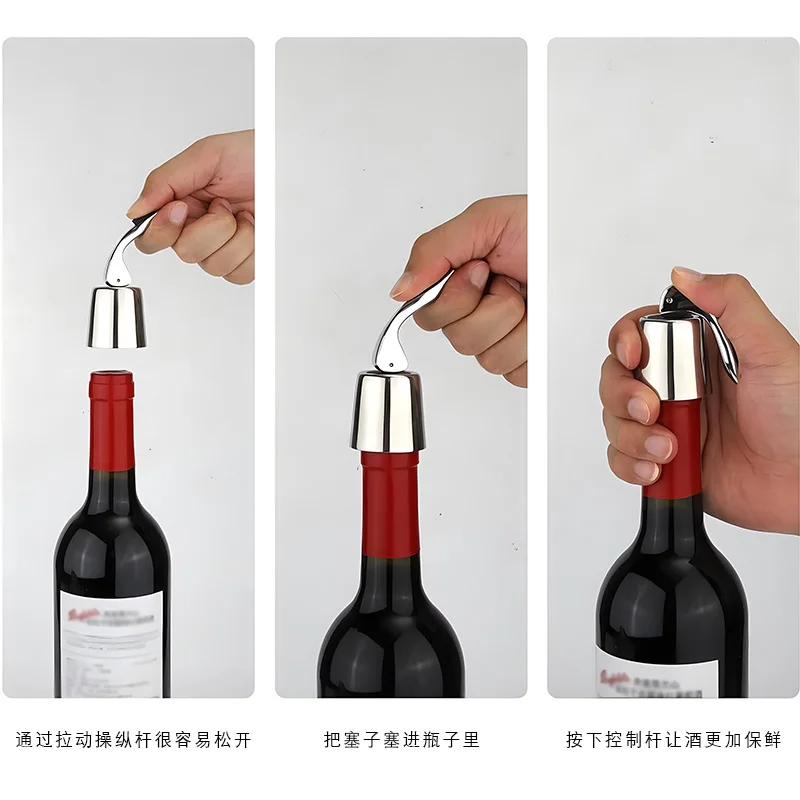

Alloy Wine Stopper - Stainless Steel Silicone Expansion Seal Cross-border Wholesale