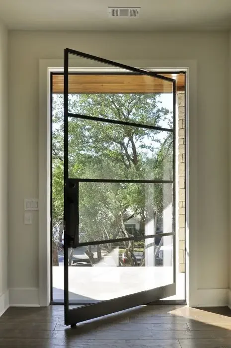 Porta d'ingresso anteriore moderna in vetro personalizzata per appartamenti, ville, porte girevoli in alluminio, porta girevole in doppio vetro con cornice in alluminio