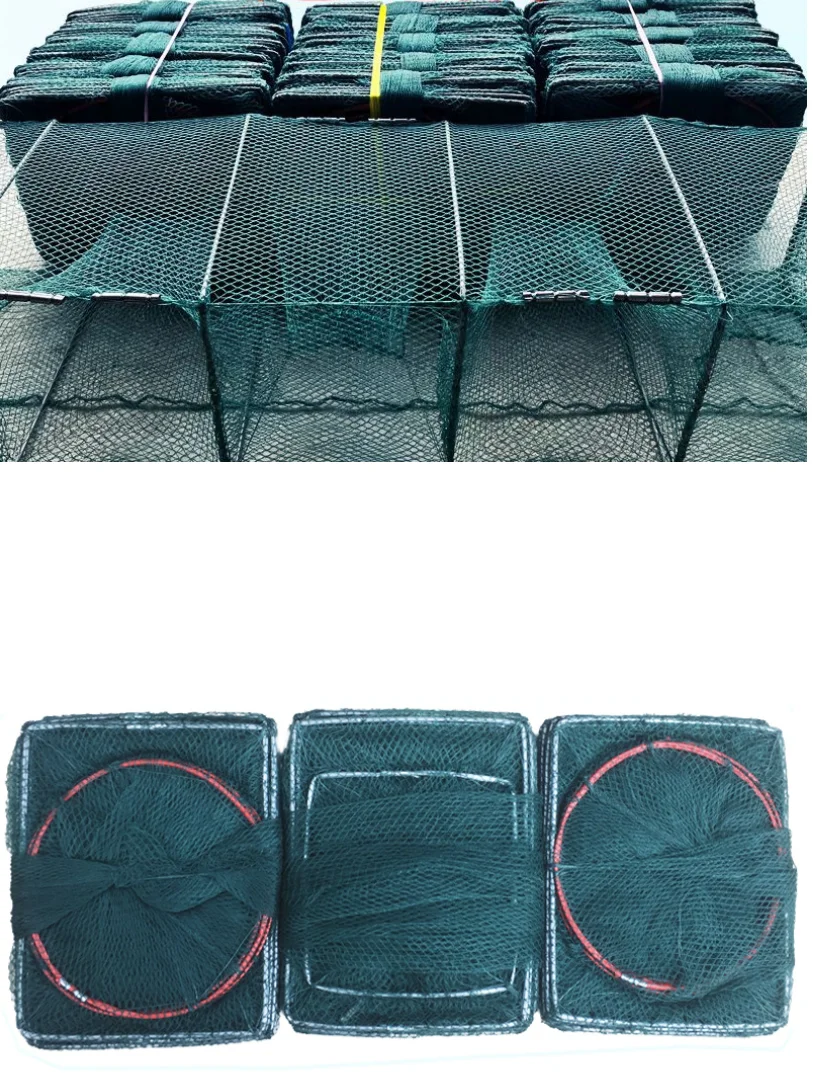 Catch Fish NET Small Fish Ground Fish Cage 13Holes-4M Foldable Net Loach Net Anti-corrosion Crab Cage