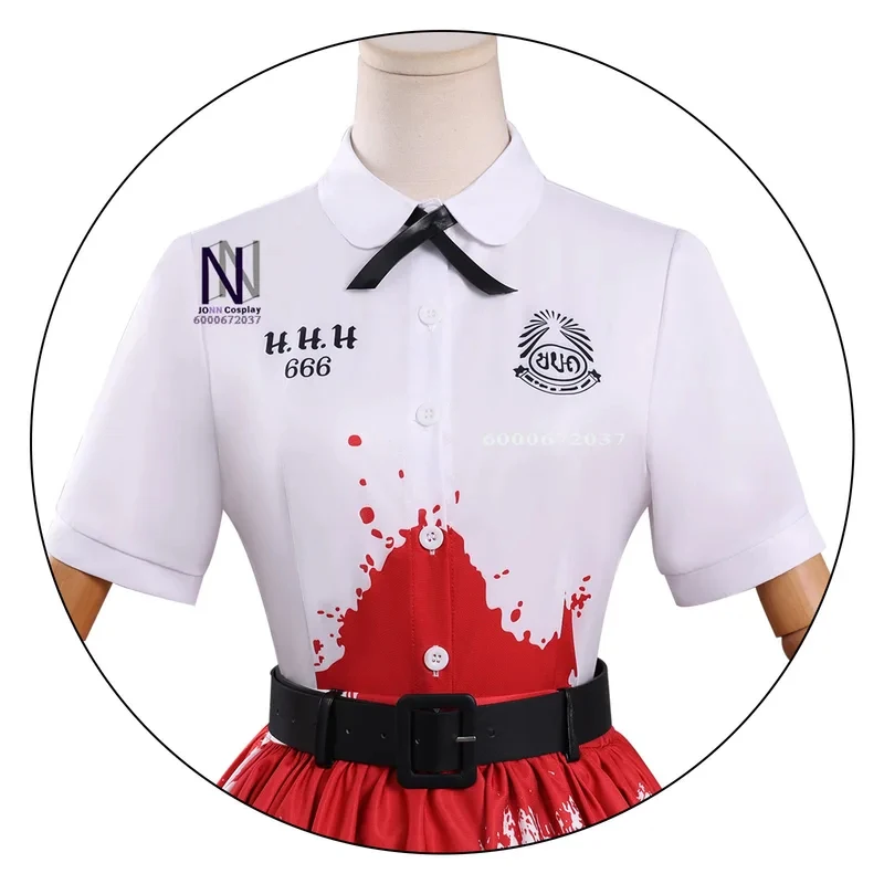 Hot Movie/TV Girl From Nowhere: The Reset Cosplay Costume Anime Nanno Role Playing Red White Ombre Dress Outfit Women r;5'b\7,k/ view 4