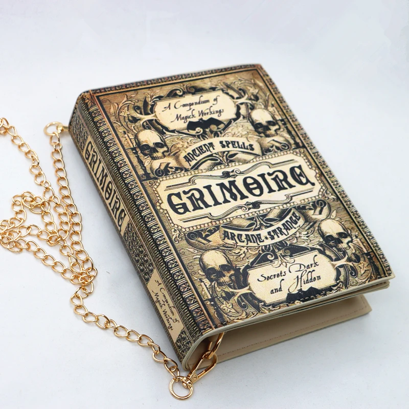 Book Look Crossbody Shoulder Bag Purse with Grimoire Magic Gothic Book Cover