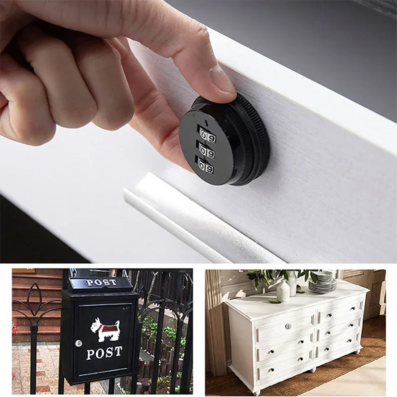 3 Digital Code Zinc Alloy Combination Lock Cabinet Mailbox Password Locker Cupboard Drawer Suitable for 15-20mm plate thickness image 4