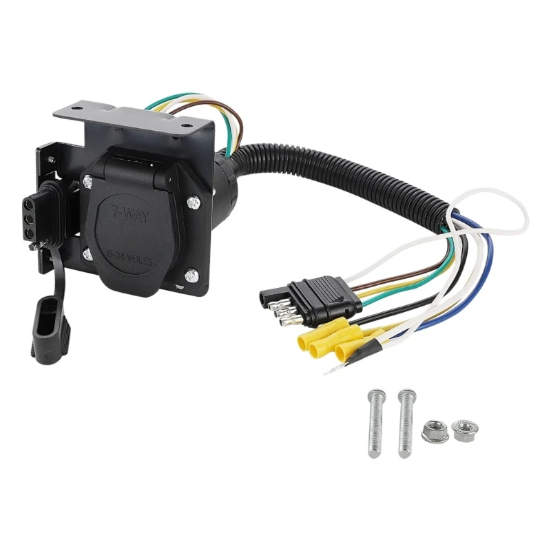 A70F 4 Pin to 7 Pin Trailer Light Wiring Harness Adapter Converter Set for Car Towing