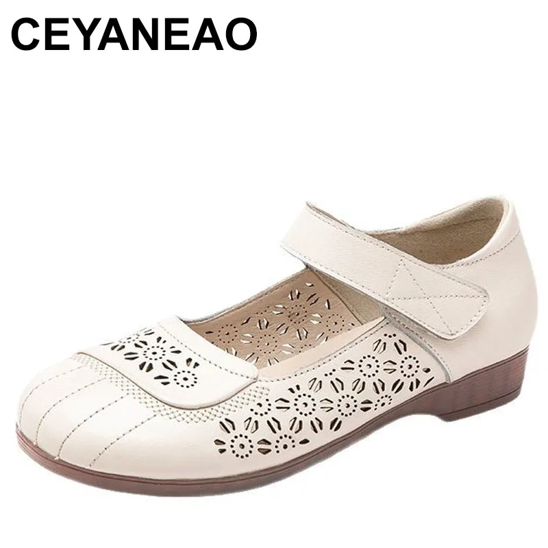 

Обувь на низком каблуке, женские мокасины, повседневные сандалии, платье с неглубоким носком, женские мягкие летние дышащие туфли из натуральной кожи