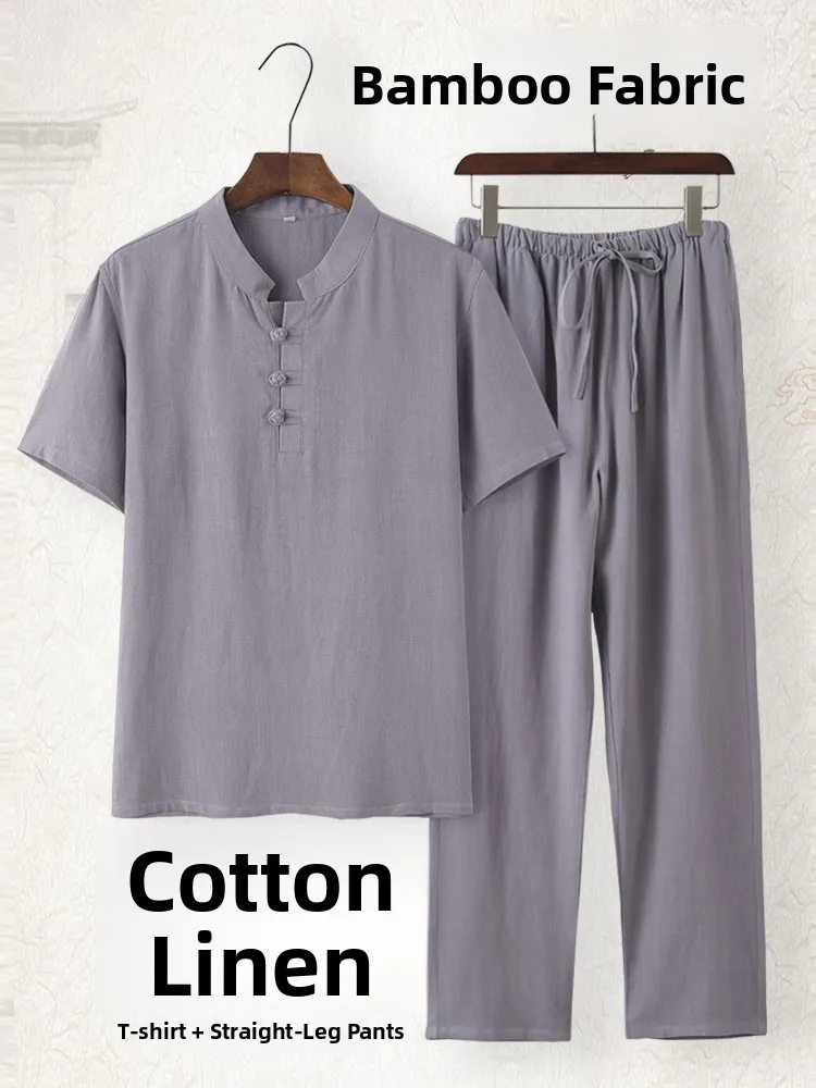 conjunto-de-verano-para-hombre-camiseta-de-manga-corta-de-algodon-y-lino-sudadera-holgada-informal-juvenil-estilo-buda-han