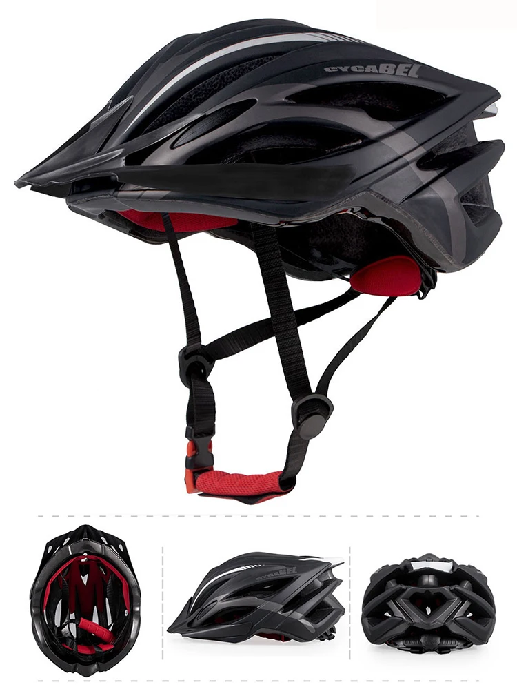 AliExpress PJT Road Mountain Bike Helmet With Sun Visor Ultralight DH MTB Bicycle Helmet Stripe Ultralight Outdoor Sports Riding Cycling Helmet