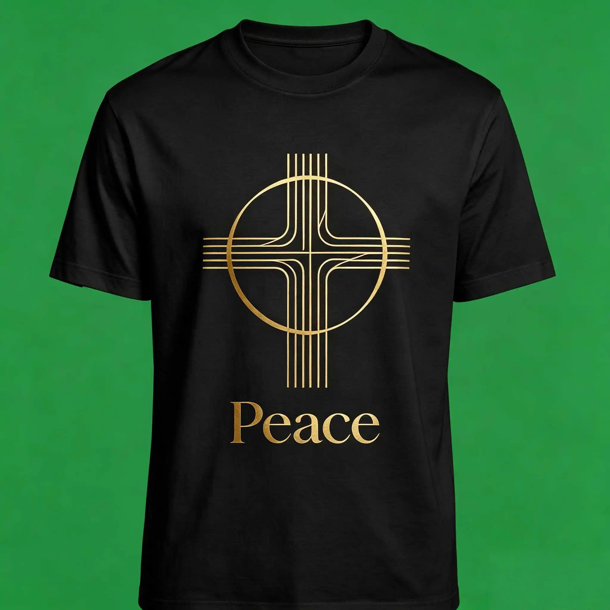 Summer Natural Cotton Peace Cross Tee US Local Shipping Quiet Luxury Faith Gift S-5XL