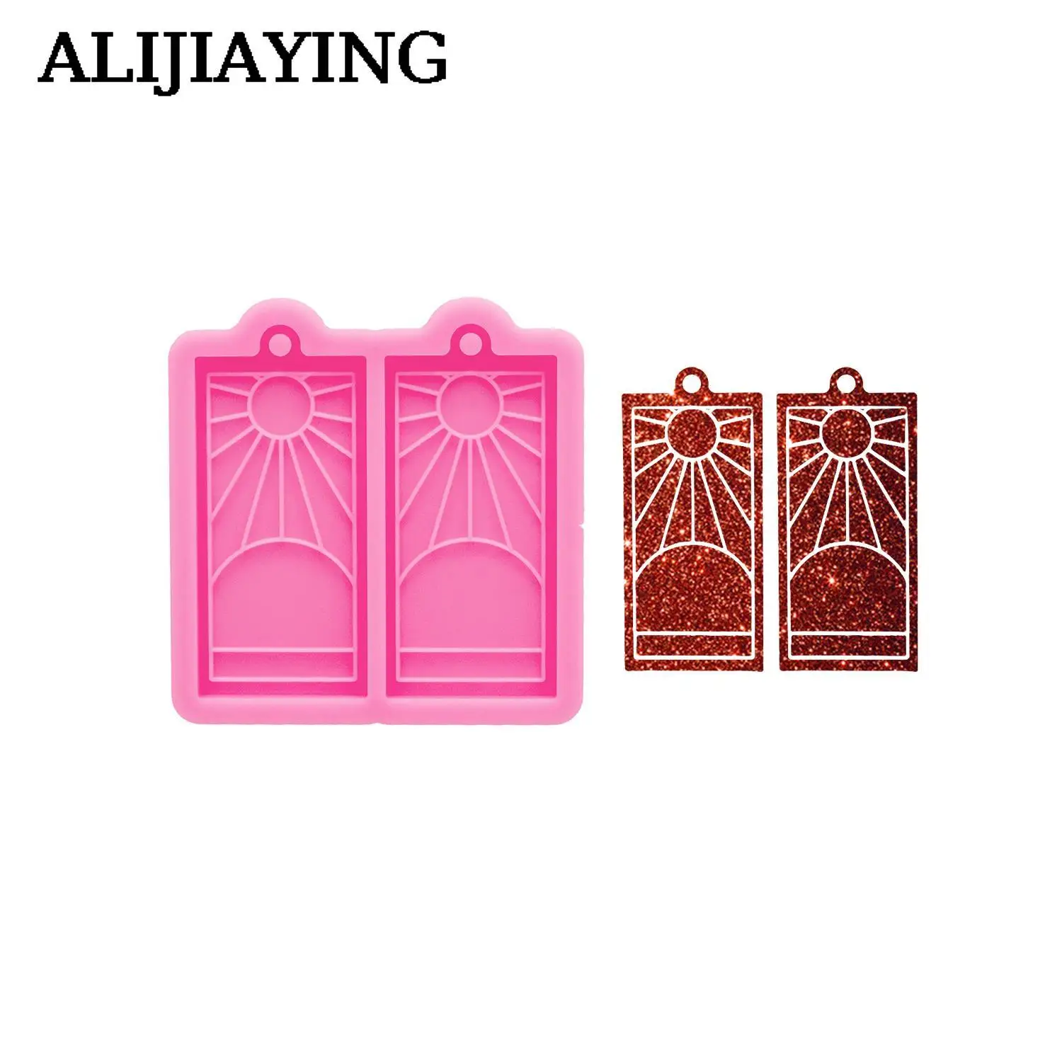 DY1500 Glossy Japan Flag Shape Eearrings Mold Epoxy Resin Silicone Molds Crafts Art, Fondant Chocolate Candy Cake Mould