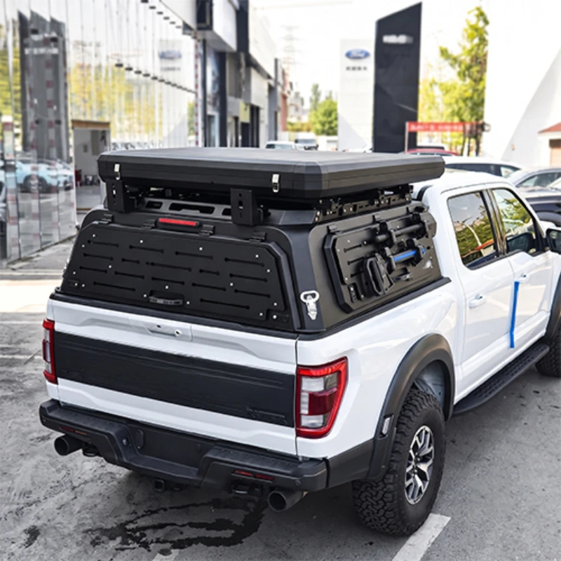 High Quality‑Lift Hard Aluminum Truck Bed, Waterproof Lockable Tonneau Rooftop Tent Outdoor Camping