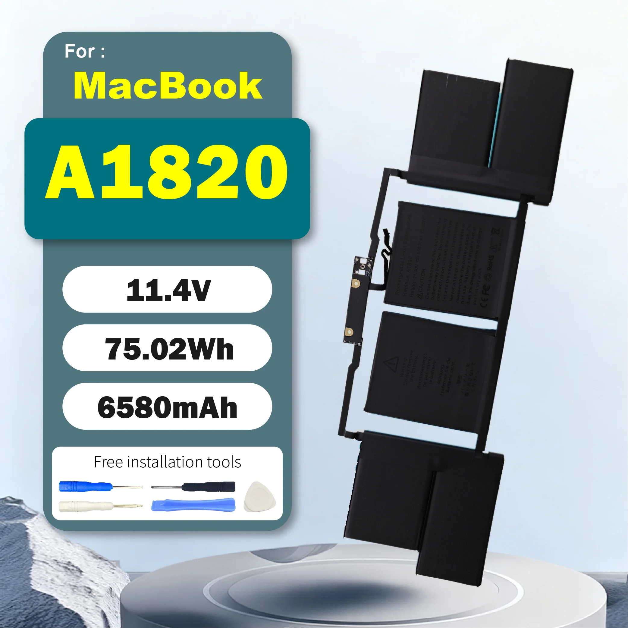 

A1820 Replacement Laptop Battery for MacBook Pro 15" (Late 2016, Mid 2017) MLW72 MLW82 MPTR2 MPTT2