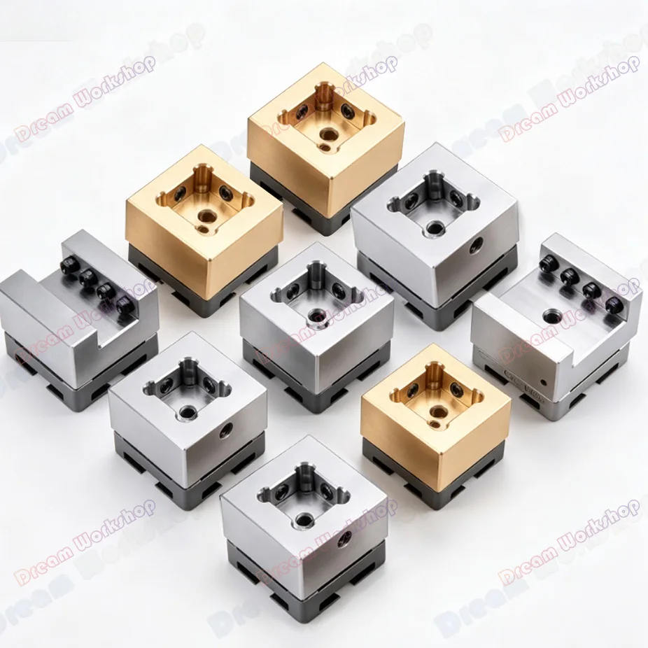 3R brass Stainless Steel fixture U-shaped Groove Square Flat  EDM Spark Machine Electrode Chuck Clamping Seat Copper Male Base