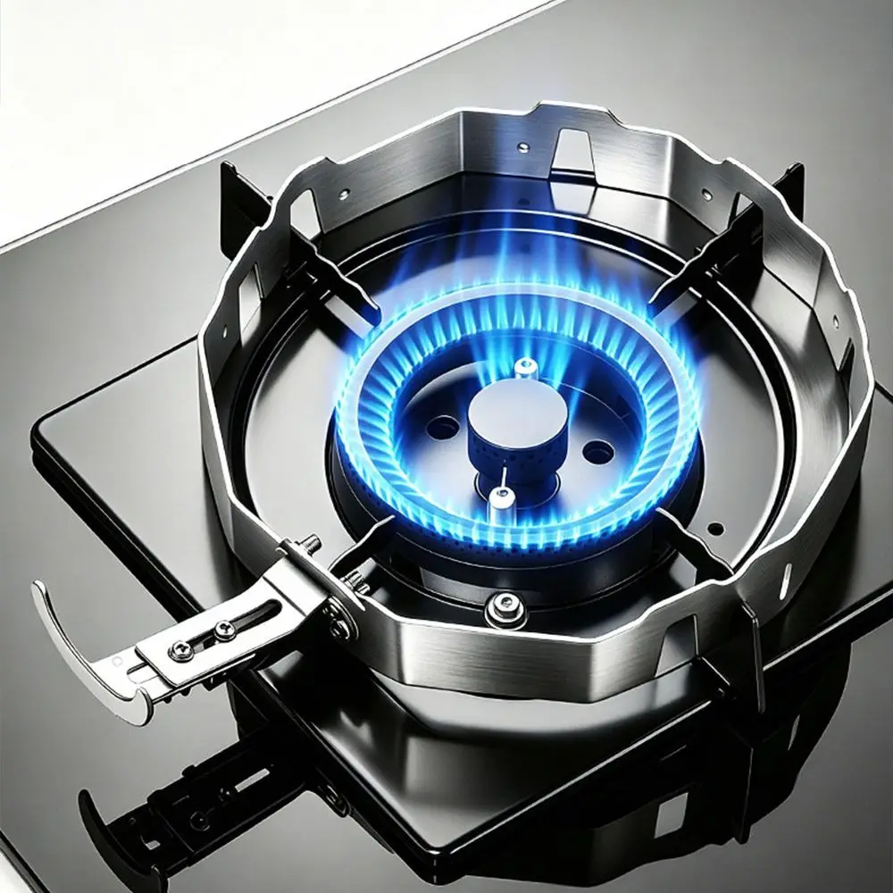 Stainless Steel Gas Stove Wind Guard Universal Heat Insulating Flame Concentrator Ring Raised Vented Base