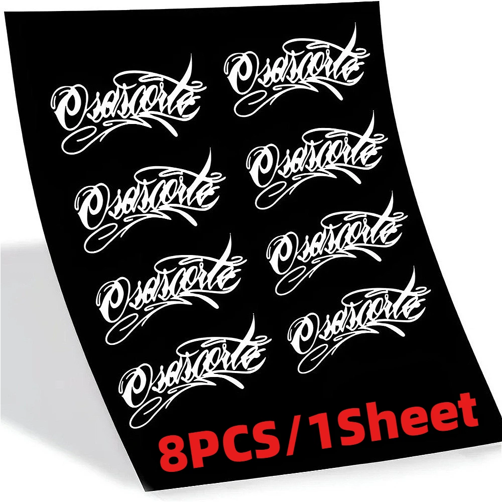 8Pcs Osascorte Vinyl Stickers, Waterproof Self‑Adhesive Decals for Motorcycle Helmet Fuel Tank Fairing Decor