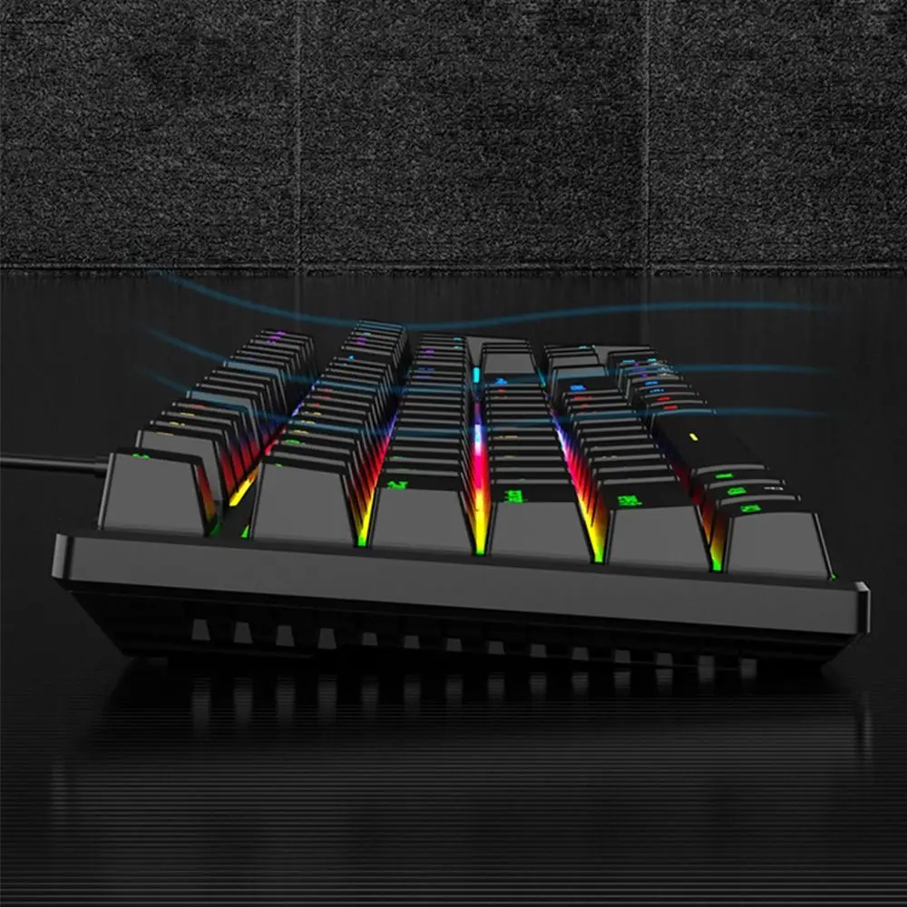 

104 Keys RAIKU L3000 Keyboard USB Connection RGB Backlit Blue Switch Keyboard With Knob Silent Gaming Mechanical Keyboard Game