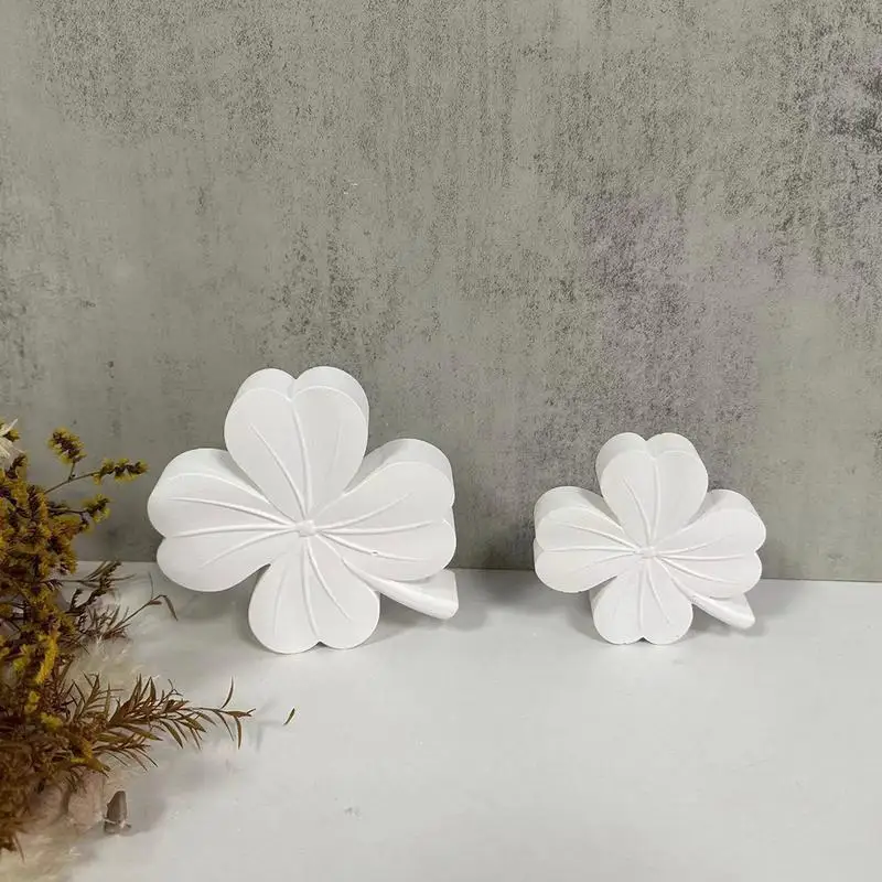 DIYs Four-leaf Clover Candle Silicone Mold Handmade Lucky Symbol Four-leaf Shape Scented Plaster Drop Glue Mold Home Decoration