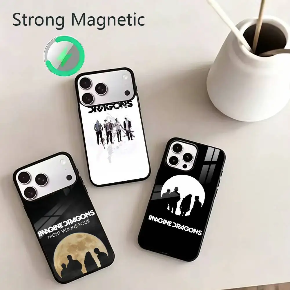 

Rockband I-Imagine Dragons Phone Case For iPhone17,16,15,14,13,12,11 Plus,Pro,Max Magnetic with Wireless Charging