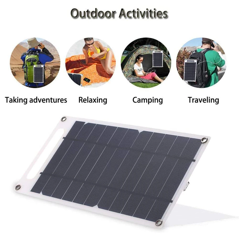 T40 30W Portable Solar Panel 5V Solar Plate with USB Safe Charge Stabilize Battery Charger for Power Bank Phone Outdoor Camping