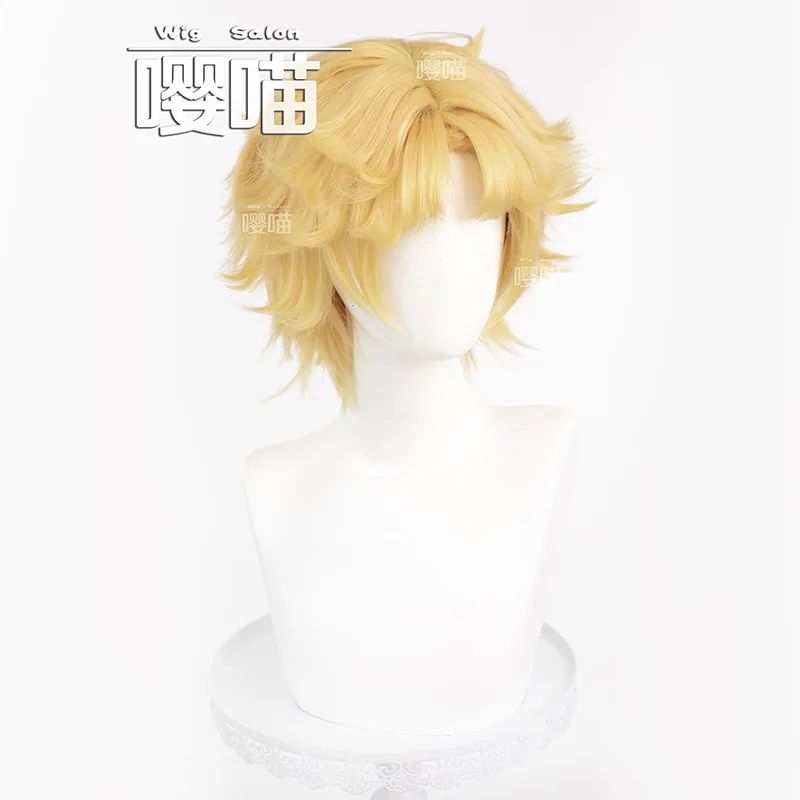 Game Identity V Mike Morton Cosplay Wig Short Golden Hair Game Halloween Role Play Wig + Free Cap