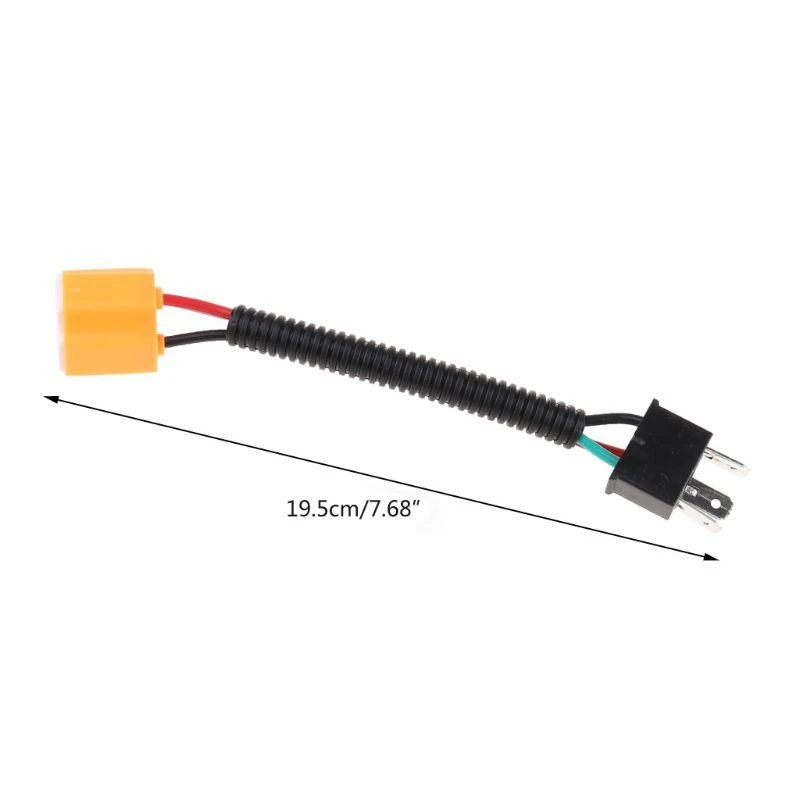 H7BD 2Pcs Universal Car Headlight Connector H4 9003 Ceramic Wire Harness Plug Cable