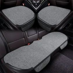 Summer Car Seat Cover Front Rear Flax Cushion Breathable Linen Protector Mat Pad Universal Auto Interior Styling Truck SUV Van