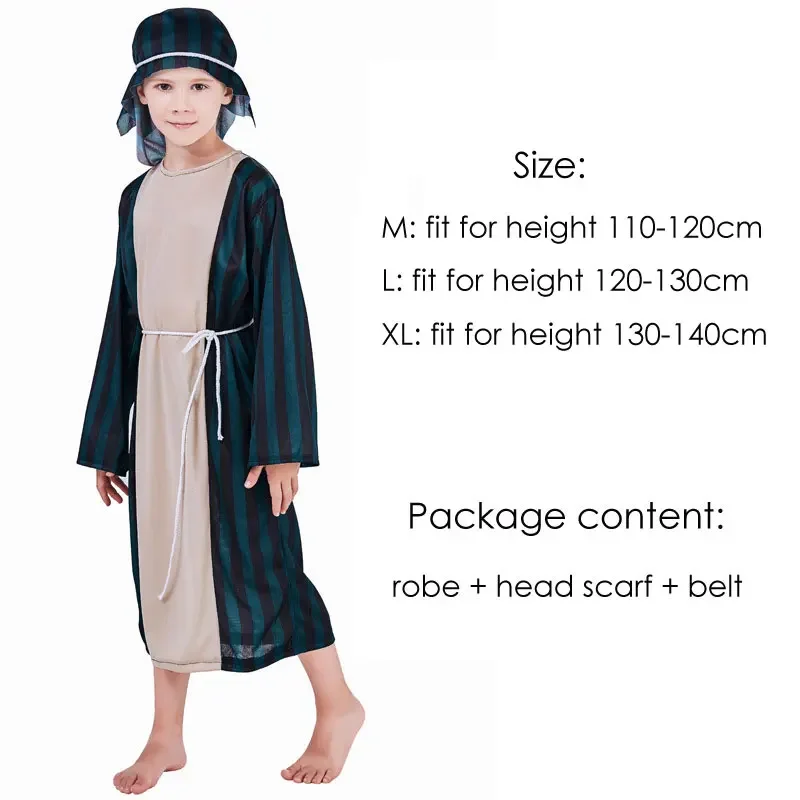 Umorden Child Arab Arabian Sheik Prince King Costume Kids Arabian Nights Costumes Cosplay for Boys Halloween Carnival Dress Up