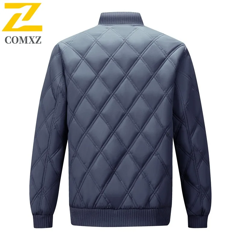 COMXZ الشتاء سترة سميكة الدافئة جولف الأعمال التزلج الشارع الحشو معطف السفر الحد الأدنى القطن وسادة مبطنة ملابس للرجال