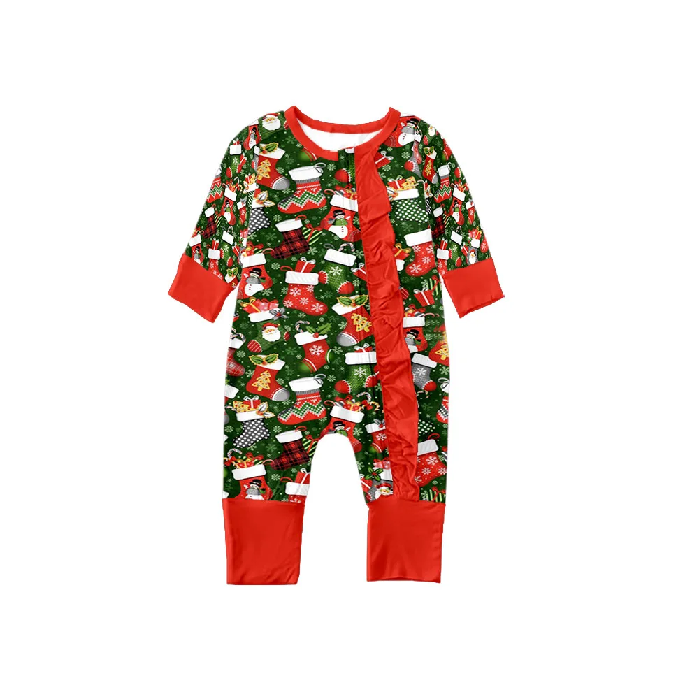 

Christmas Bamboo style Newborn Baby romper Body Set Baby Cotton Soft romper Toddler Sleeping bag Kids Boys Girls pajama romper