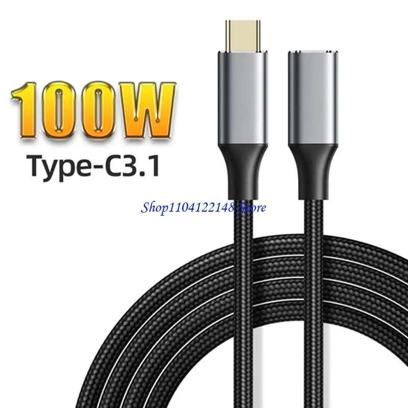 P9FA USB Type C Extension Cable 0.5/1/1.5/2M 3.1 Gen2 10Gbps Female to USBC Male Extended Adapter for Phone