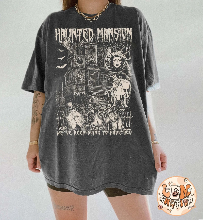 

Summer Retro Haunted House Shirt, Mrs. Lyota Hitchhiking Ghost, Halloween Matching Family Shirt, Horror Season T-shirt