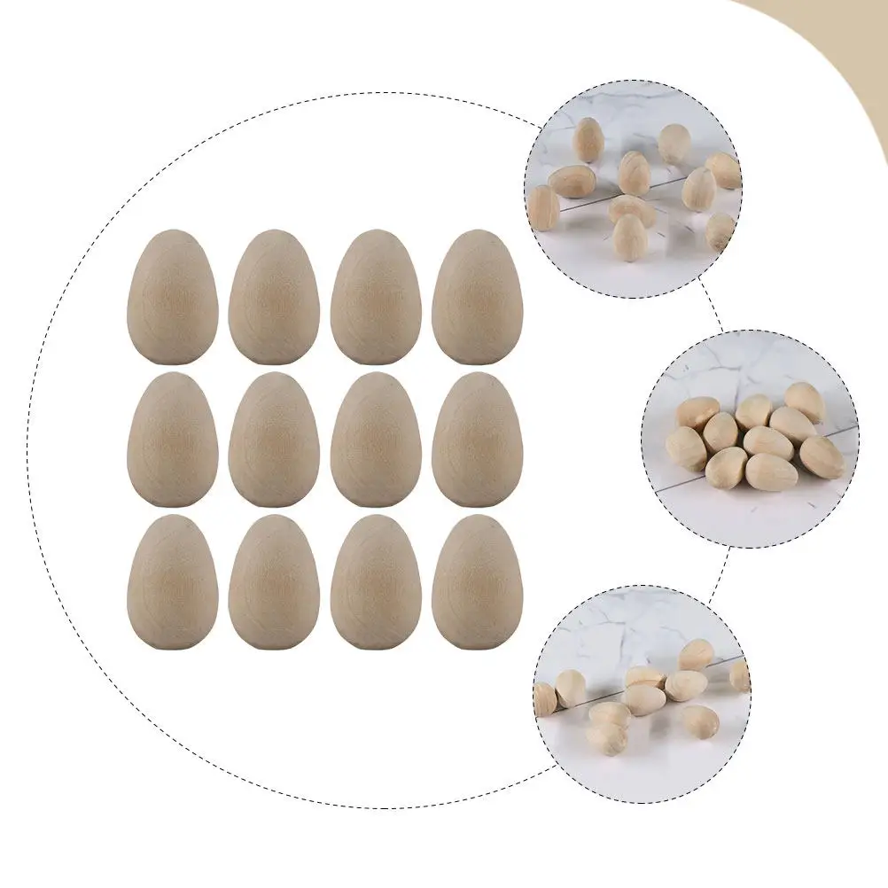 

Набор из 12 деревянных заготовок для росписи в виде птичьих яиц, для детского творчества и поделок своими руками