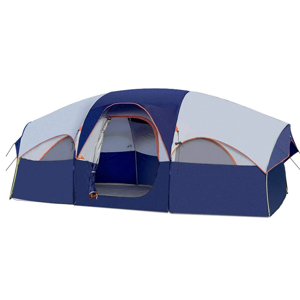 Tent-8-Person-Camping-Tents, Waterproof Windproof Family Tent, 5 Large Mesh, Double Layer, Divided Curtain for Separated