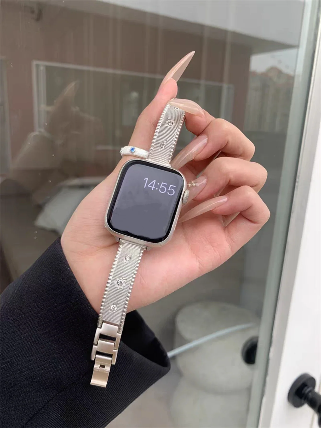 المتقدمة بلينغ موضة سوار ربط ل سوار ساعة يد آبل النساء سلسلة 8/7/6/10/9 40 مللي متر 41 مللي متر 38 مللي متر 42 مللي متر 44 مللي متر 45 مللي متر 46 مللي متر حزام