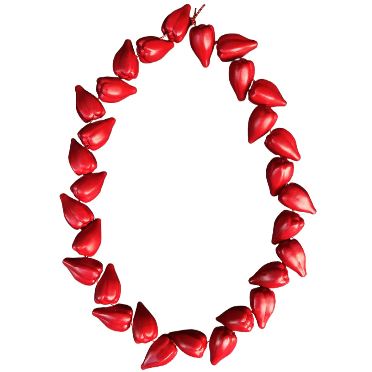 OTC Children Samoa Tribal Chief Ula Fala Ceremonial Necklace Roman Reins Red Necklace Traditional Formal Occasion Accessory